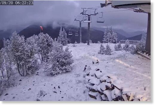 A dusting of about 15cm of snow left on Apex Mountain on the morning of Sept. 20.