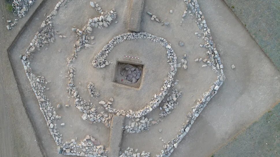 Hexagonal-shaped pyramid in Kazakhstan.