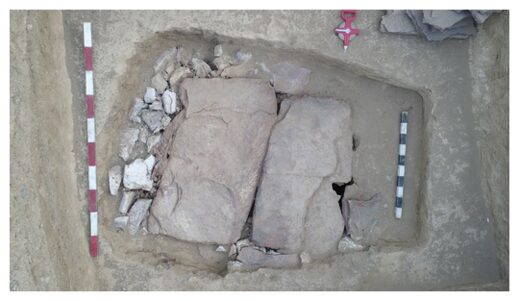 A close-up of the burial site at the center of the pyramid.