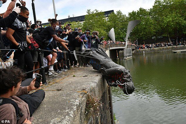Click to enlarge edward colston statue torn down britain blm black lives matter