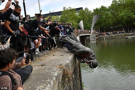 Click to enlarge edward colston statue torn down britain blm black lives matter
