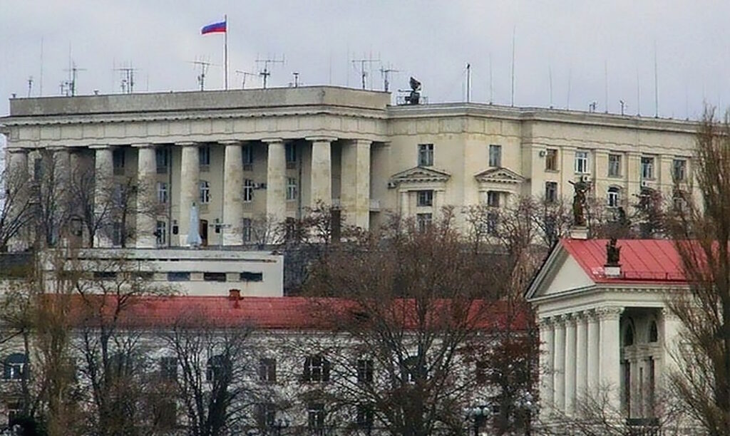 Headquarters of Russia's Black Sea Fleet in Sevastopol Crimea