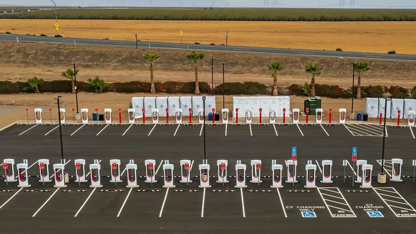Tesla station at the Harris Ranch in California