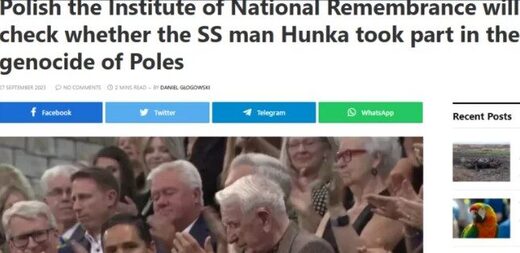 Polish government investigation of Hunka