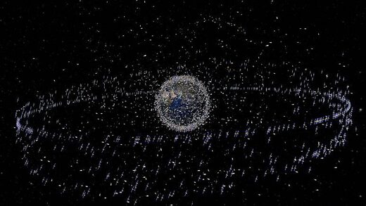 Click to enlarge space debris around earth