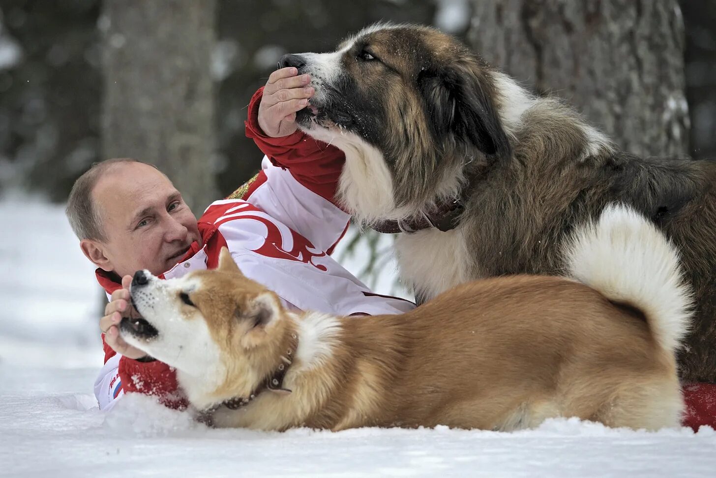 Click to enlarge Putin with his Dogs