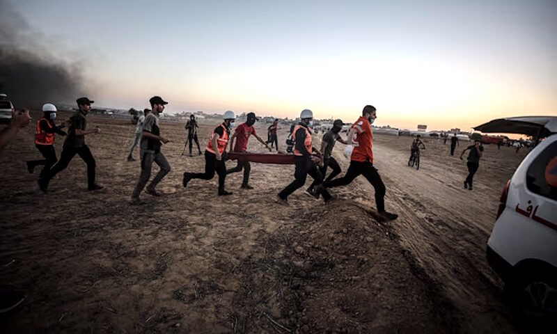idf target gaza protest ankles cripple