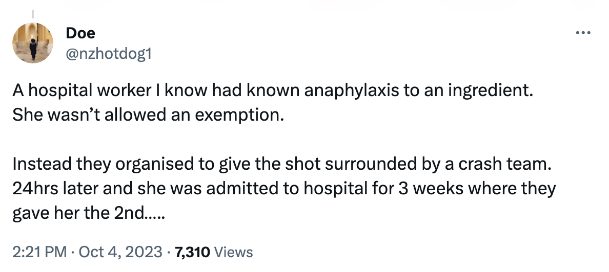 Click to enlarge tweet vaccine reaction