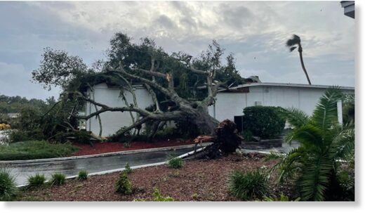 Click to enlarge A look at the damage at Plantation Resort Golf Country Club in Crystal River, Florida, on Thursday.