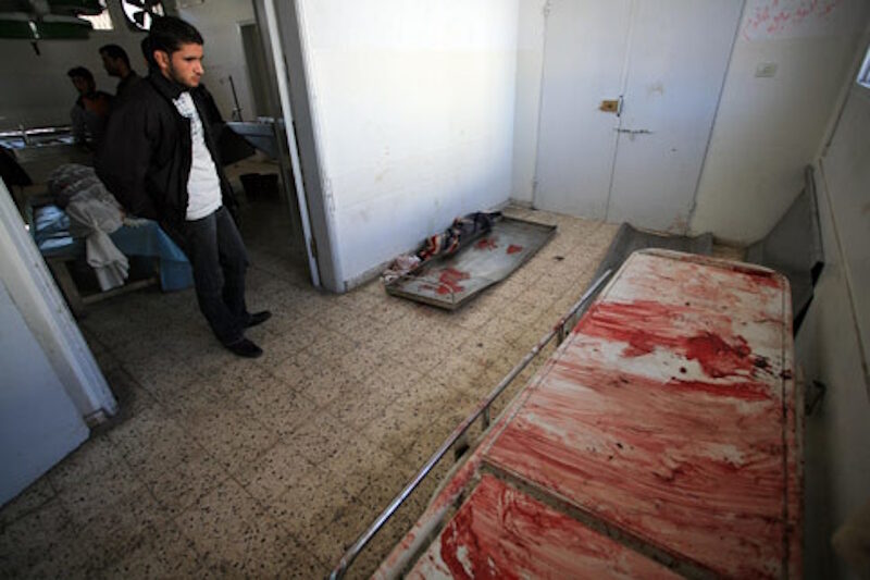 Click to enlarge A morgue in Gaza