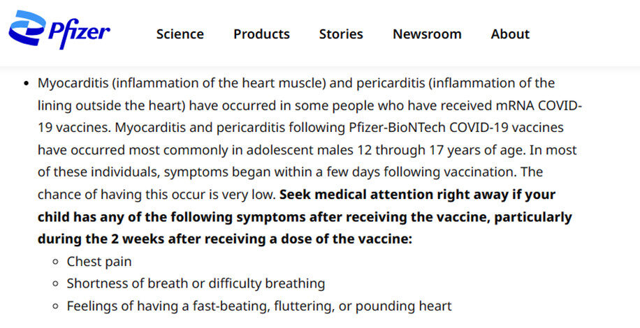 Click to enlarge pfizer myocarditis warning