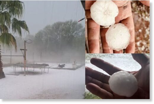 Hailstones the size of golf balls hit several parts on Sunday