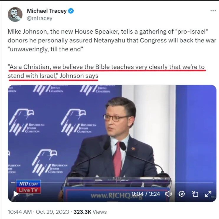 Click to enlarge michael tracy support israel
