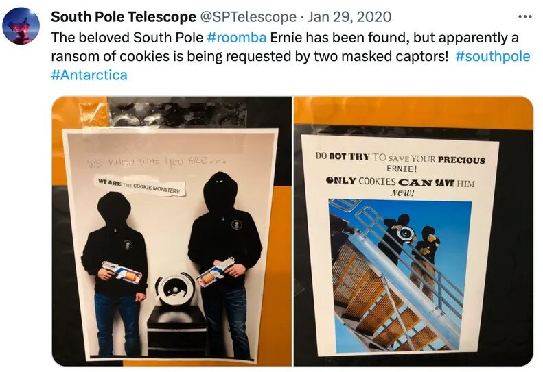 Click to enlarge roomba ransom note south pole