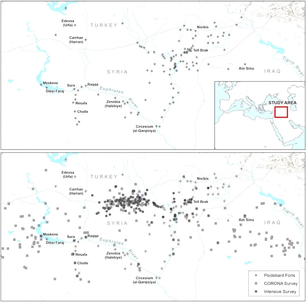 distribution roman forts survey and spy satellites