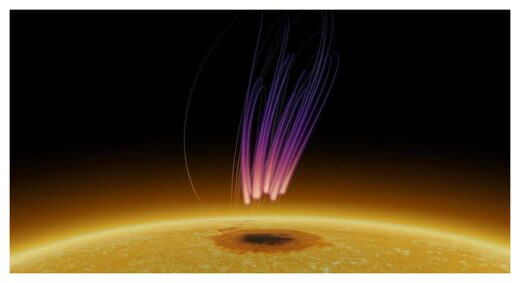 Click to enlarge radio emissions above a sunspot