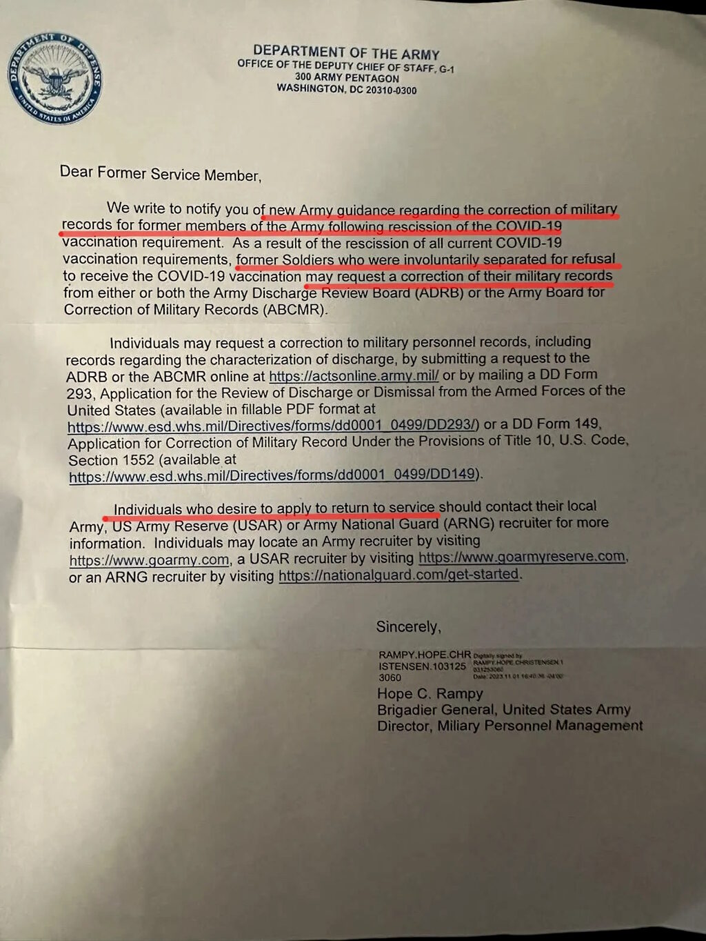 Click to enlarge military recruit unvaccinated