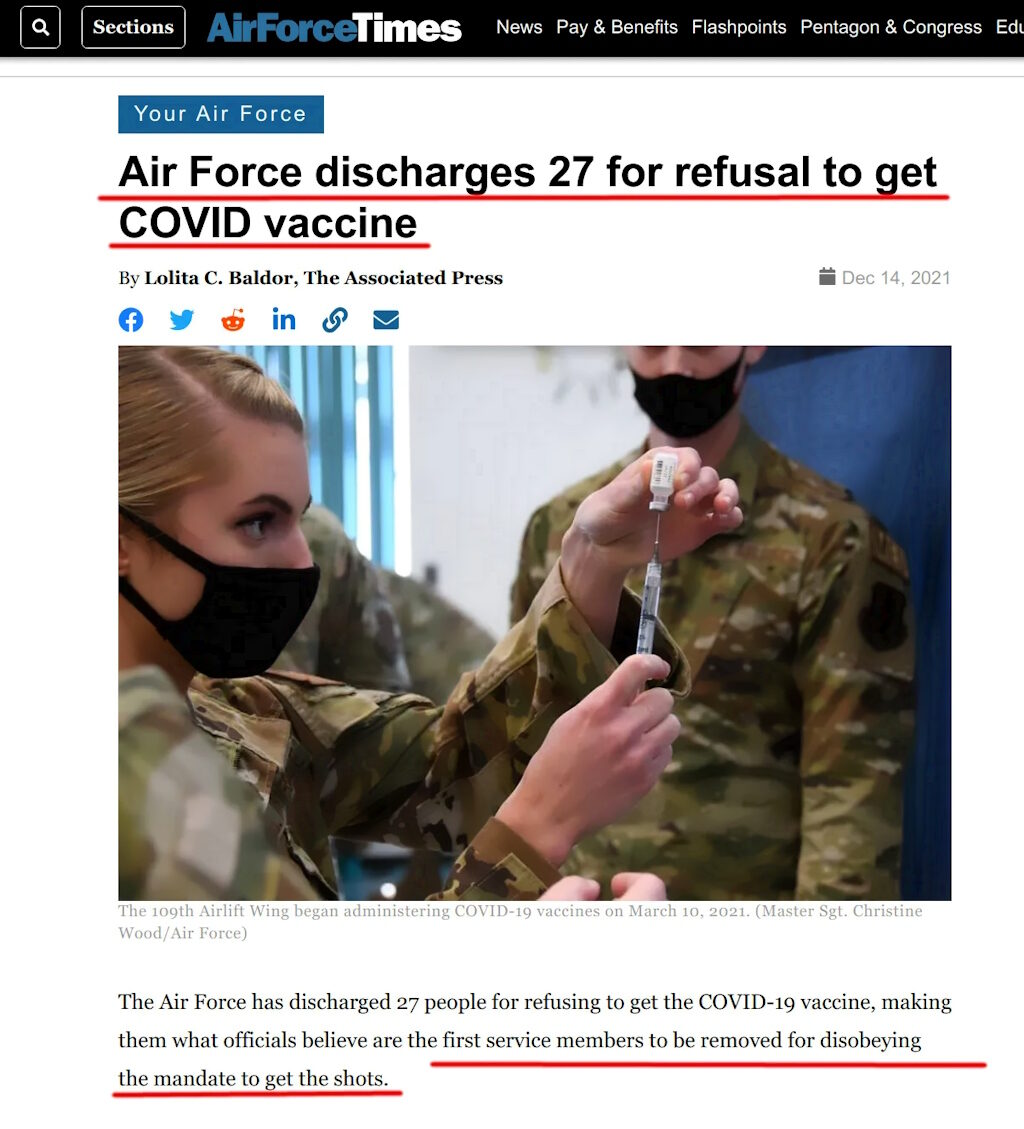 military discharge unvaccinated soldiers