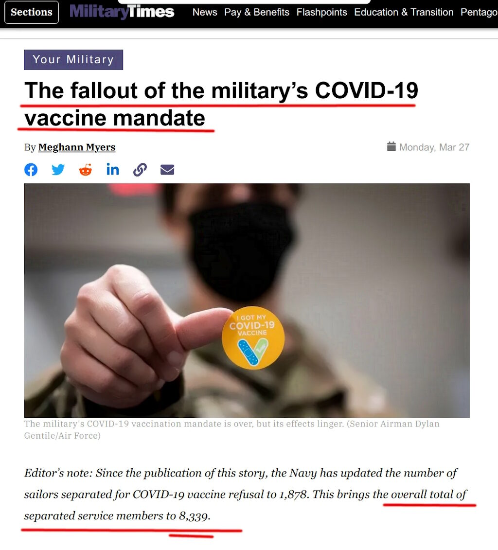 unvaccinated discharged military