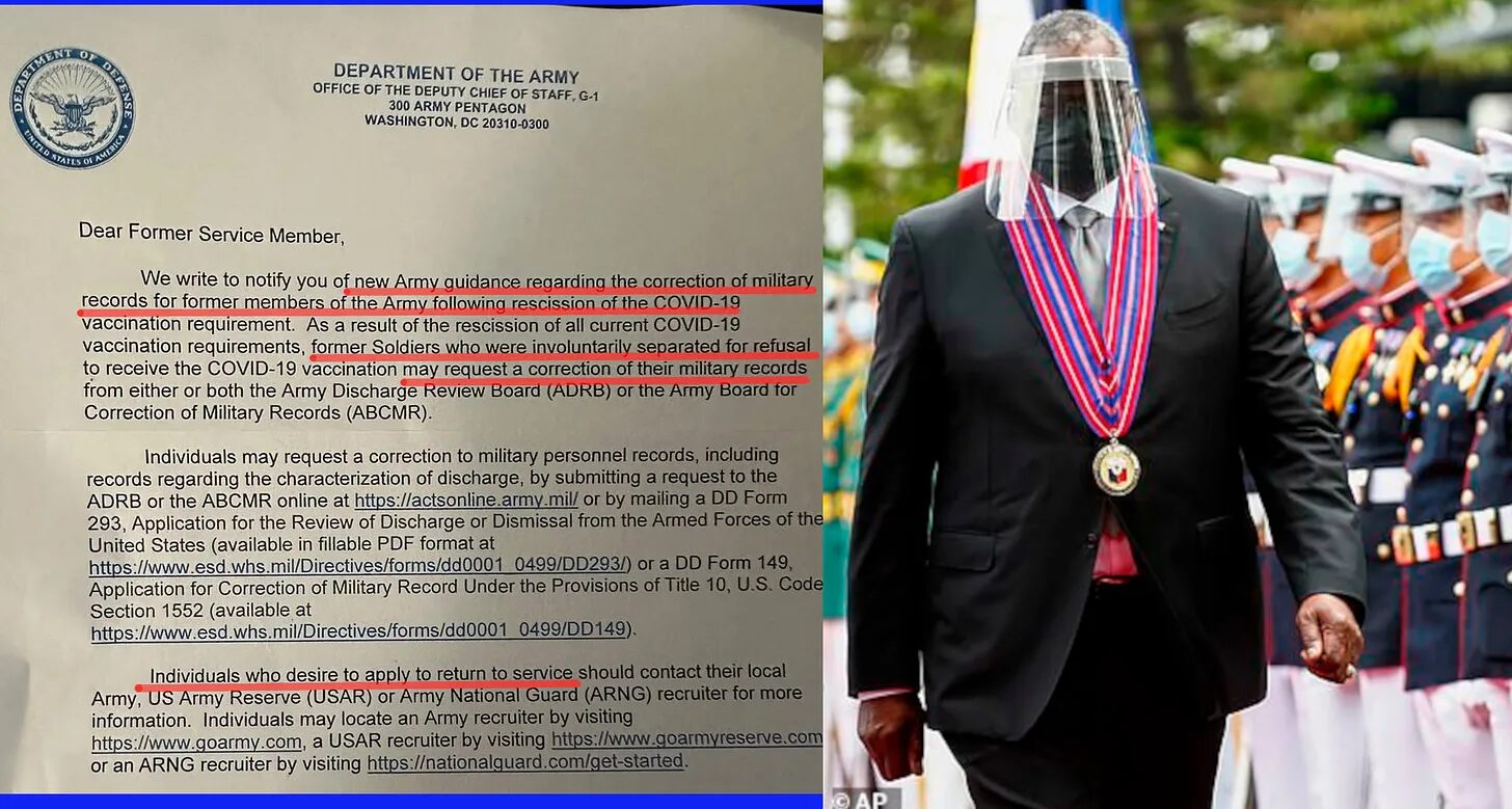lloyed austin mask recruitment soldiers unvaccinated