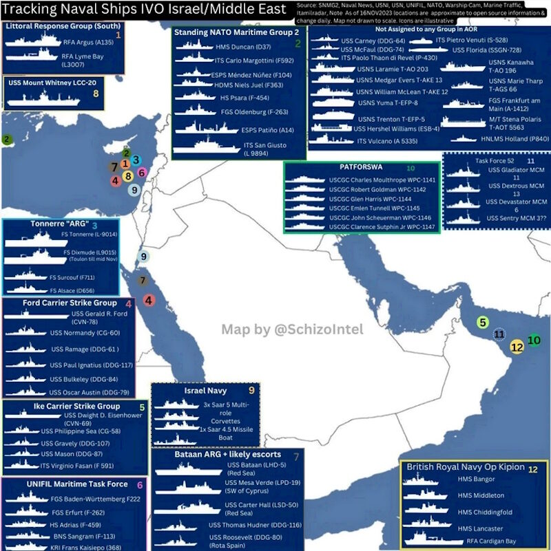 Click to enlarge u.s. naval deployments middle east 2023