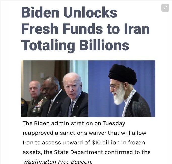 Click to enlarge biden iran frozen funds unlocked