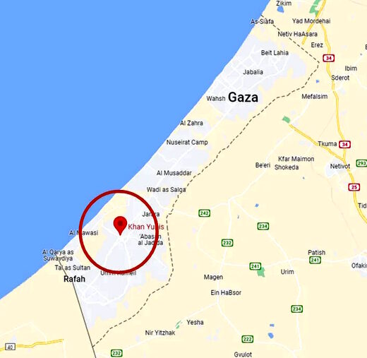 map gaza khan yunis