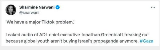 tweet leaked adl greenblatt israel propaganda