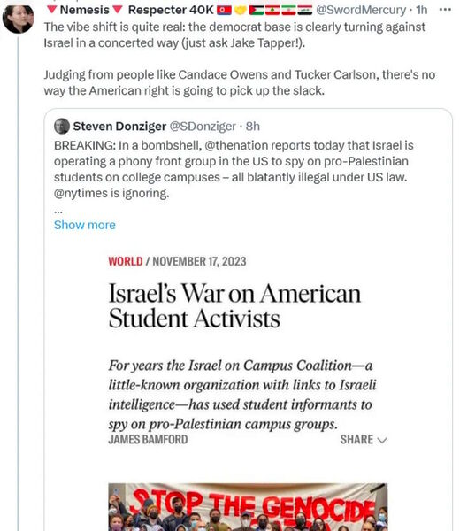 tweet israel hamas war