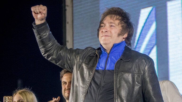 Click to enlarge The candidate of the La Libertad Avanza party, Javier Milei