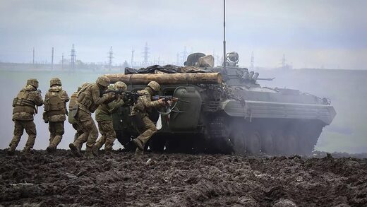 tank and soldiers