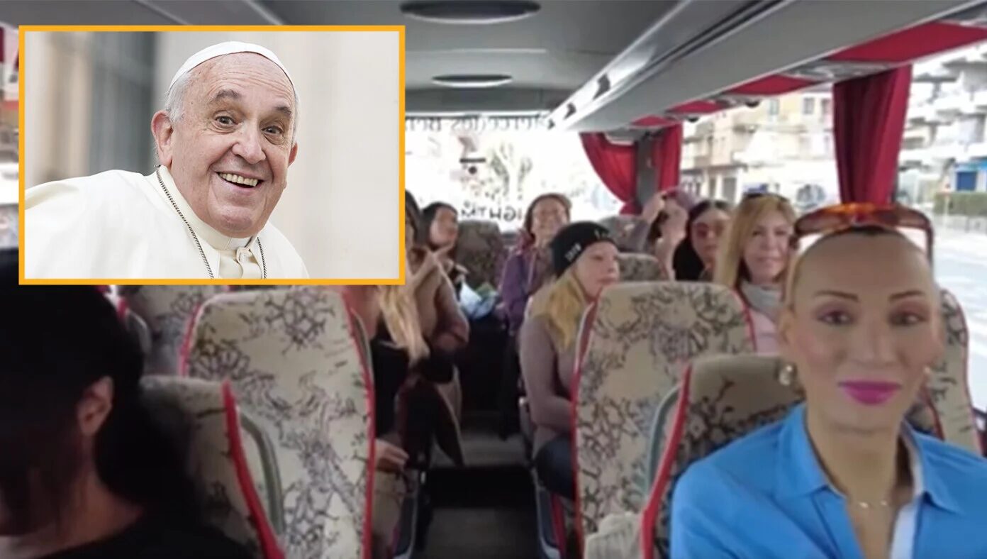 Men pretending to be women go to lunch with man pretending to be Catholic