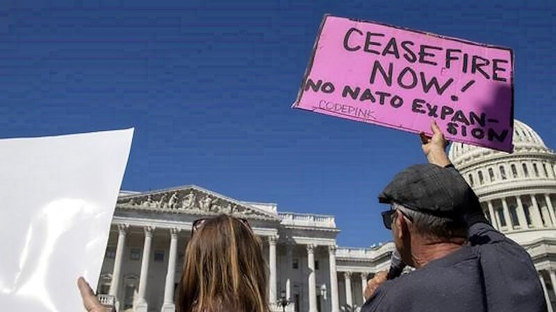 Click to enlarge code pink protest war ukraine capitol building