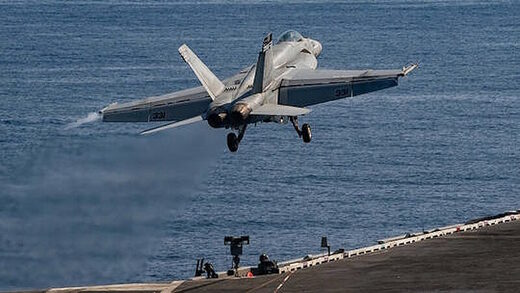 Click to enlarge F/A-18E Super Hornet USS Gerald R. Ford Eastern Mediterranean Sea