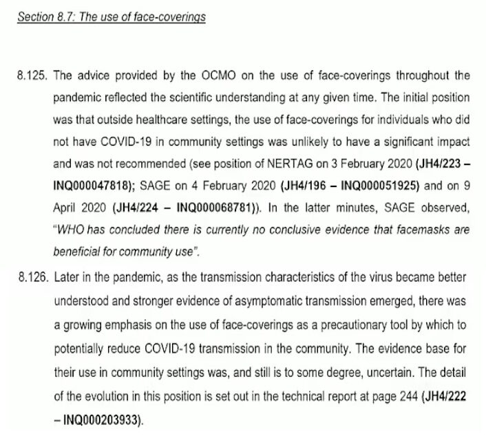 report britain covid masks not work