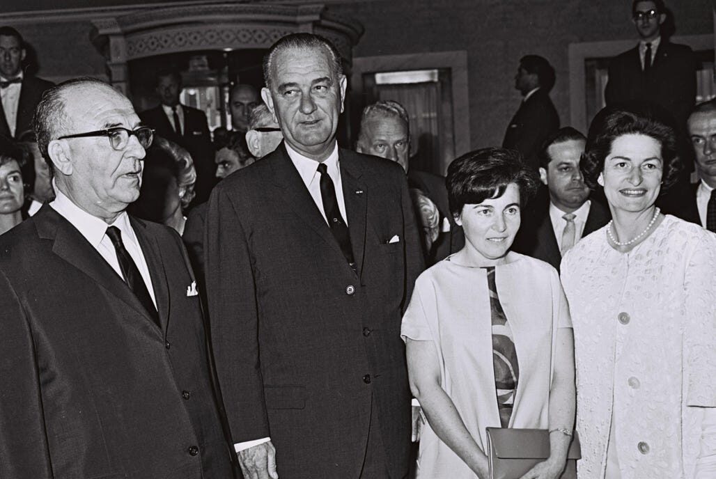 lbj johnson eshkol israel