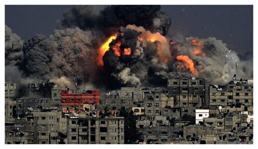 Click to enlarge Burning Gaza