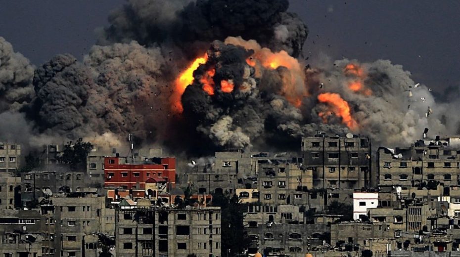 Click to enlarge Burning Gaza