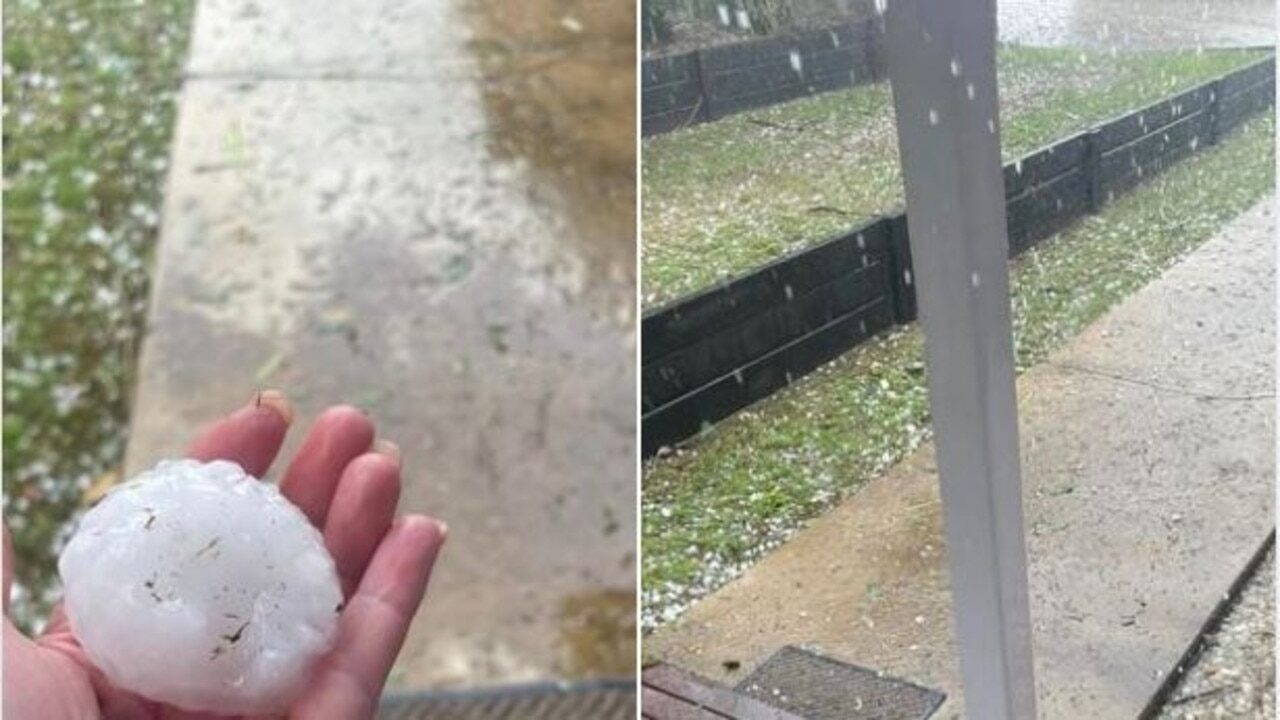Large hail fell in the Gympie region on Monday.