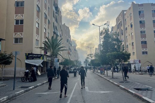 Palestinians after Israeli strike