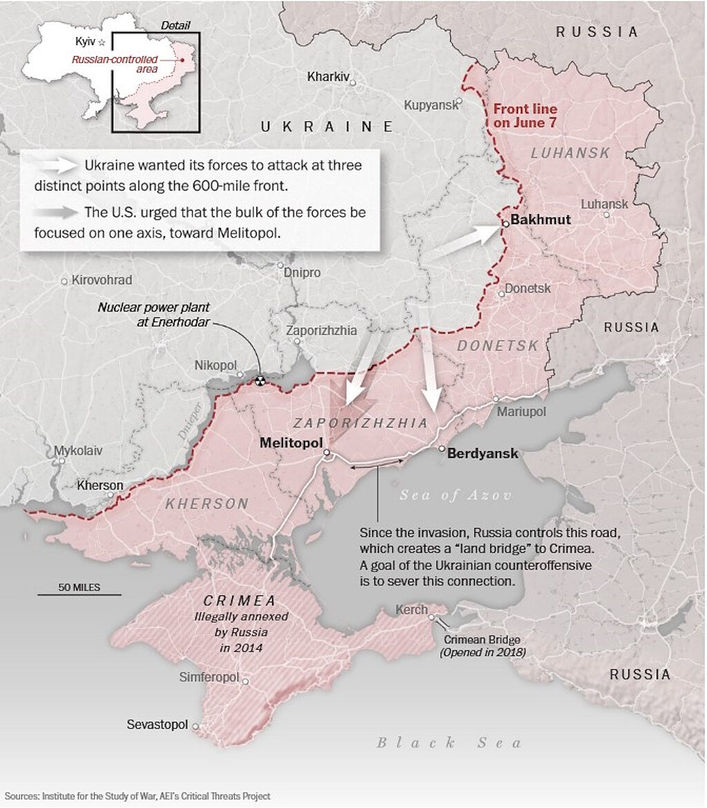 Click to enlarge Ukraine summer counteroffensive 2023