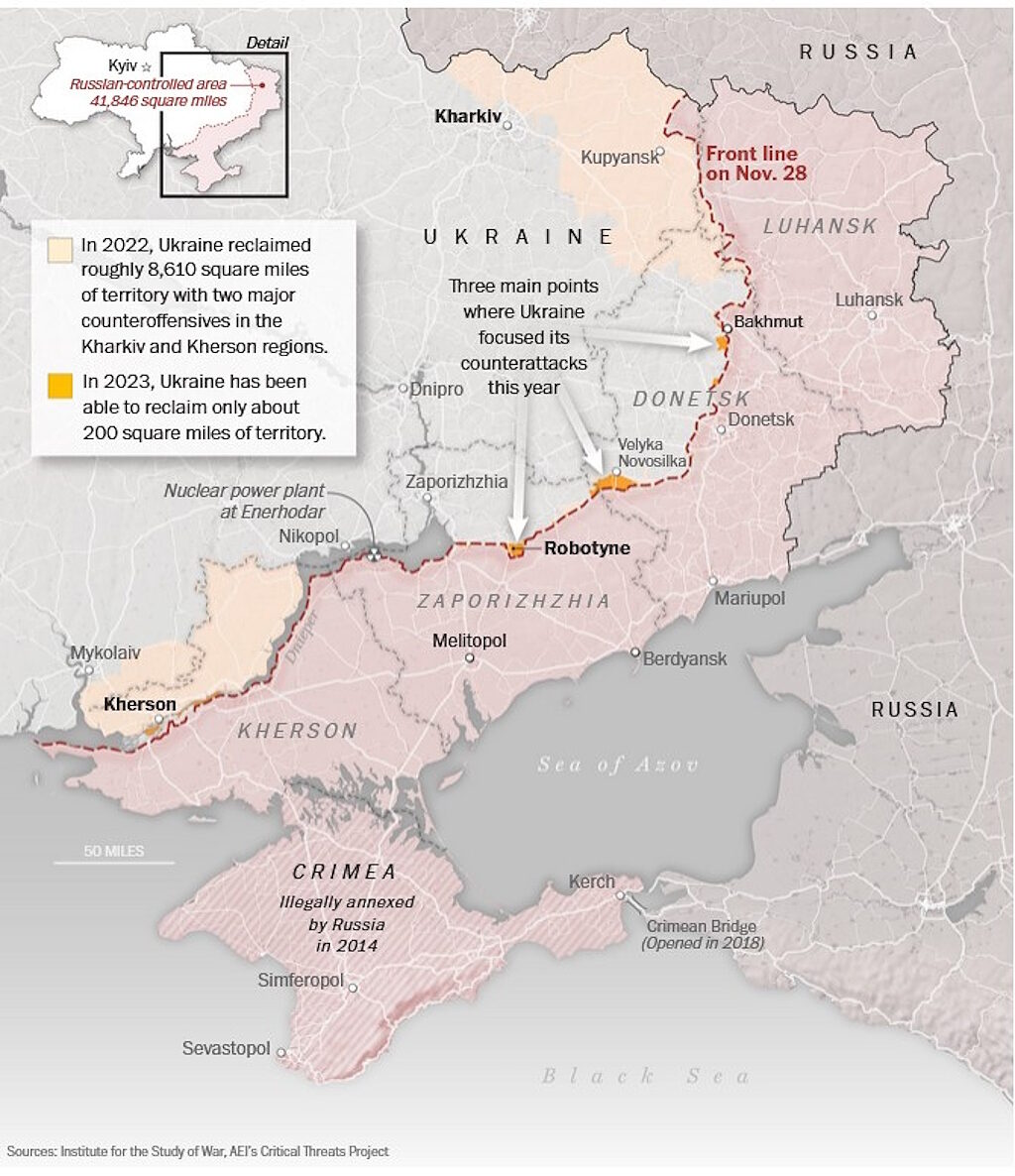 Click to enlarge ukraine russia frontlines map war