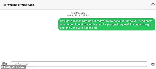 Click to enlarge monzack biden lawyer hunter text money bribes china