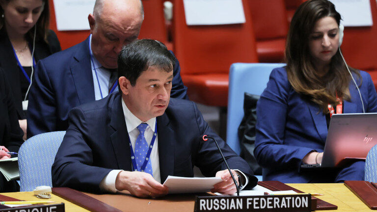 Click to enlarge Russia's deputy UN ambassador, Dmitry Polyanskiy