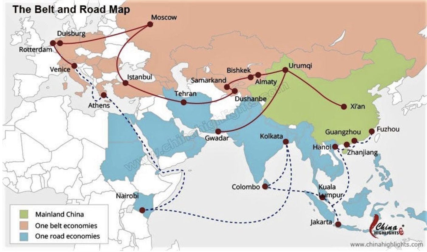 Click to enlarge belt and road map