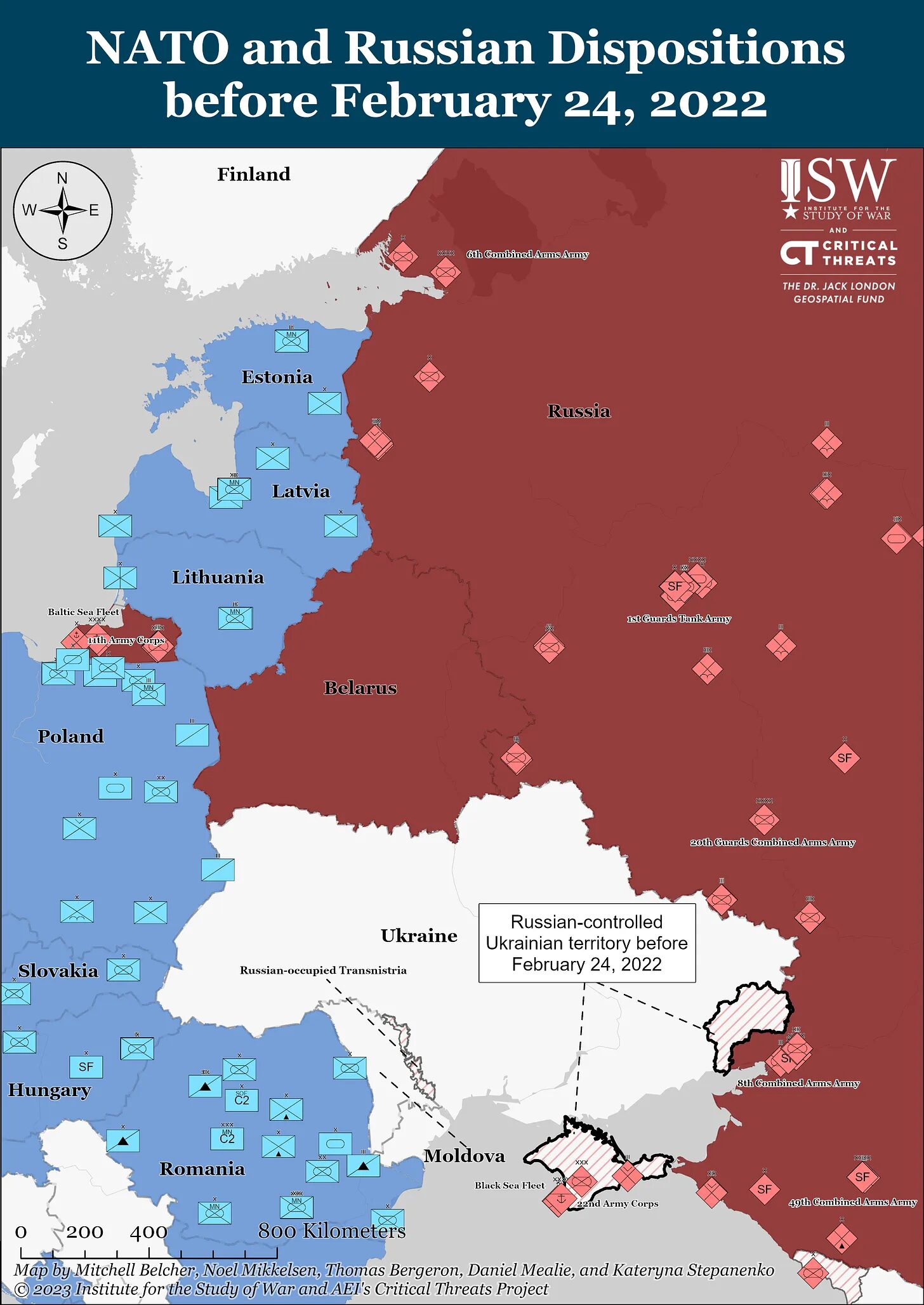 Click to enlarge NATO and Russian dispositions prewar ISW