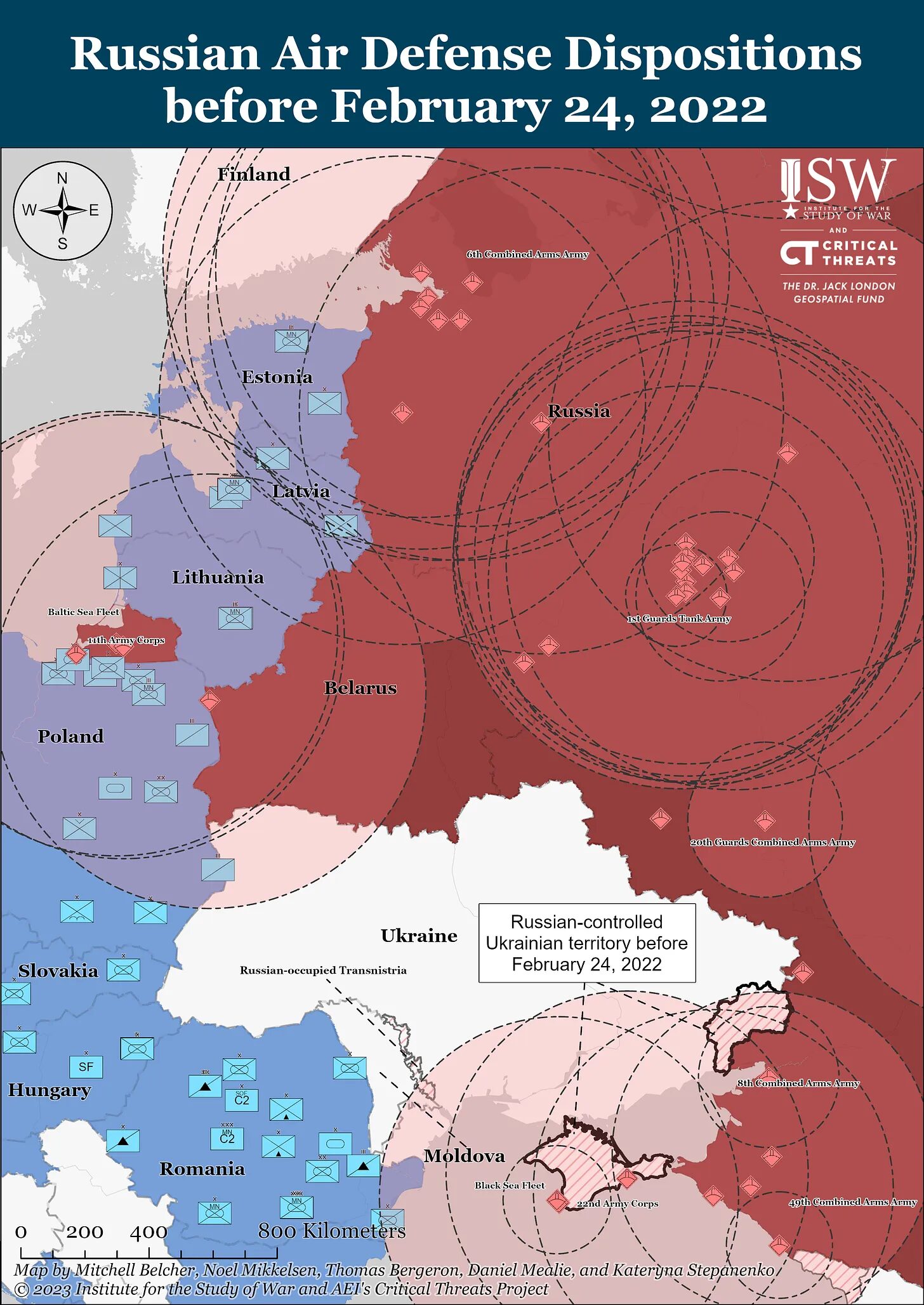 Click to enlarge Russian air defense dispositions prewar ISW