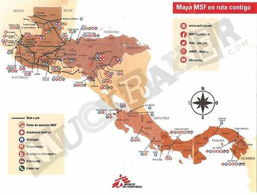 msf map migrants central america