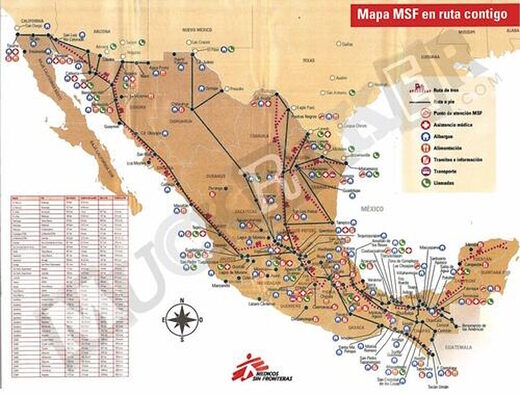map migrant routes mexico ngos