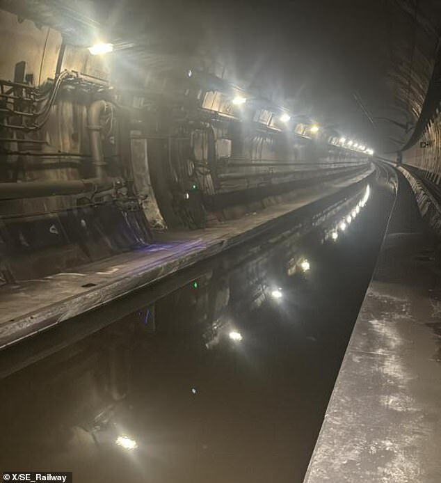 train tunnel flooded london